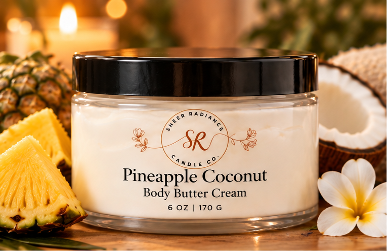Sheer Radiance Pineapple Coconut Body Butter Cream 6 oz